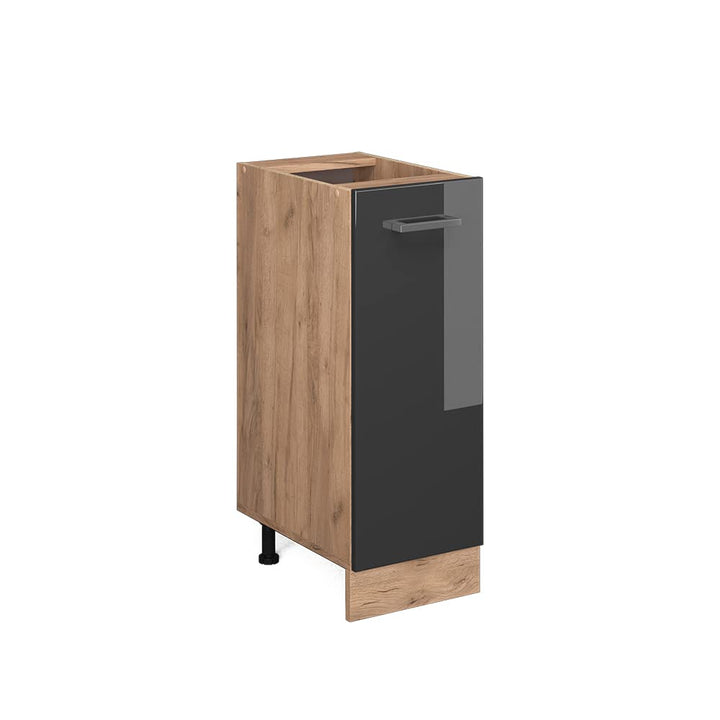 Vicco Apothekerschrank R-Line, Anthrazit Hochglanz/Goldkraft Eiche, 30 cm ohne Arbeitsplatte Anthraz