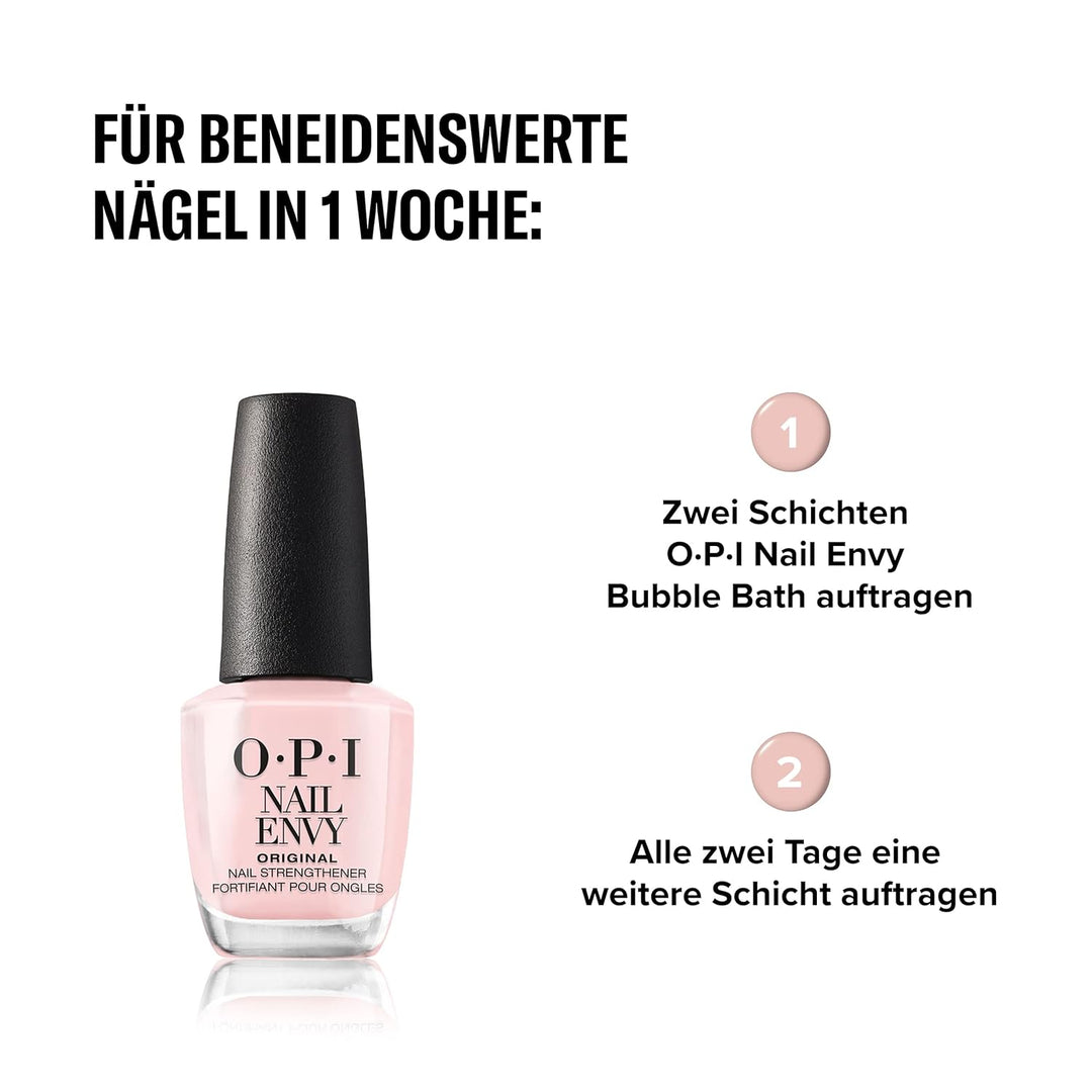 OPI Nail Envy Bubble Bath – Nagelhärter mit Calcium für schwache und brüchige Nägel – allein als Tre