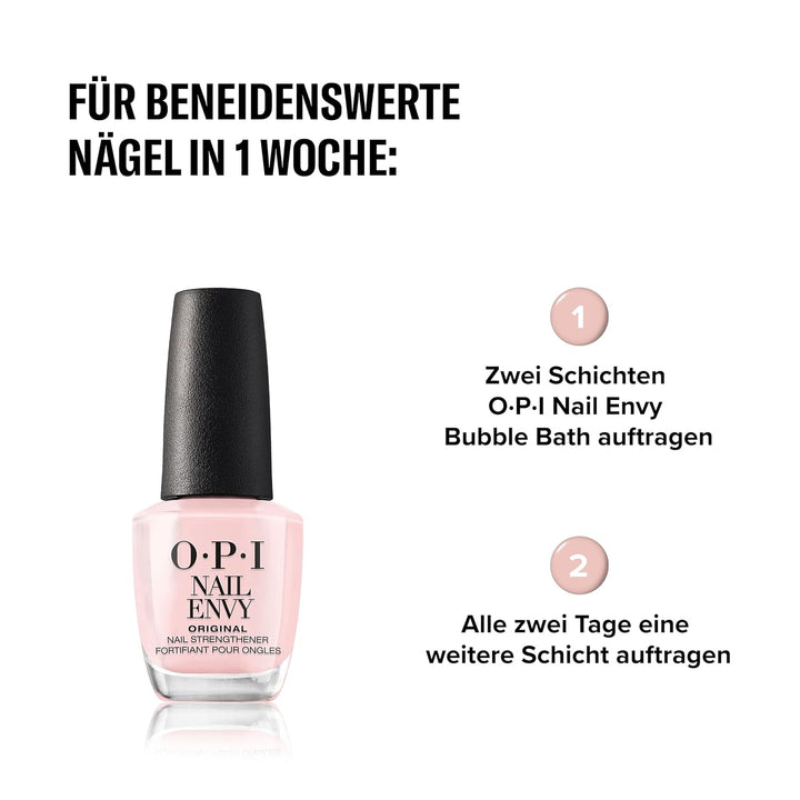 OPI Nail Envy Bubble Bath – Nagelhärter mit Calcium für schwache und brüchige Nägel – allein als Tre
