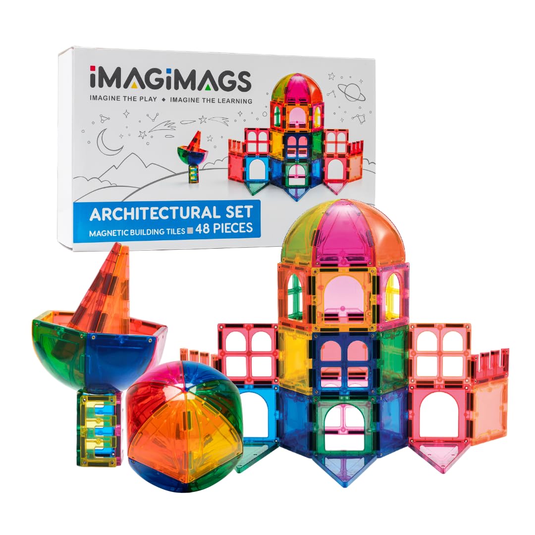 Magnetbausteine, Magnetfliesen, Architekten Set 48 Teile für Jungen Mädchen Kinder Lernspielzeug, pä