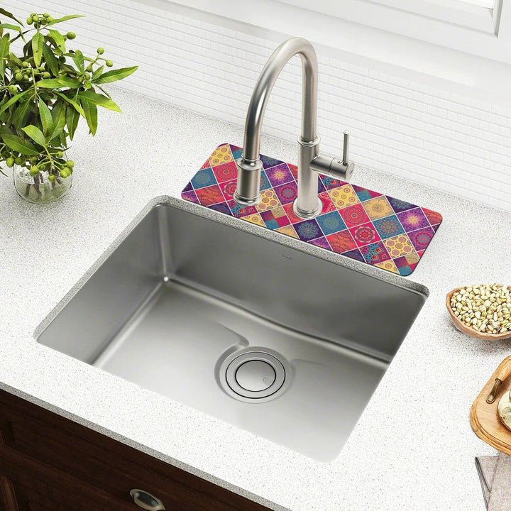 Wasserhahn Saugfähige Matte für Küche Spüle Wasserschutz Schneidbarer Wasserhahn Spüle Matte Dekorat
