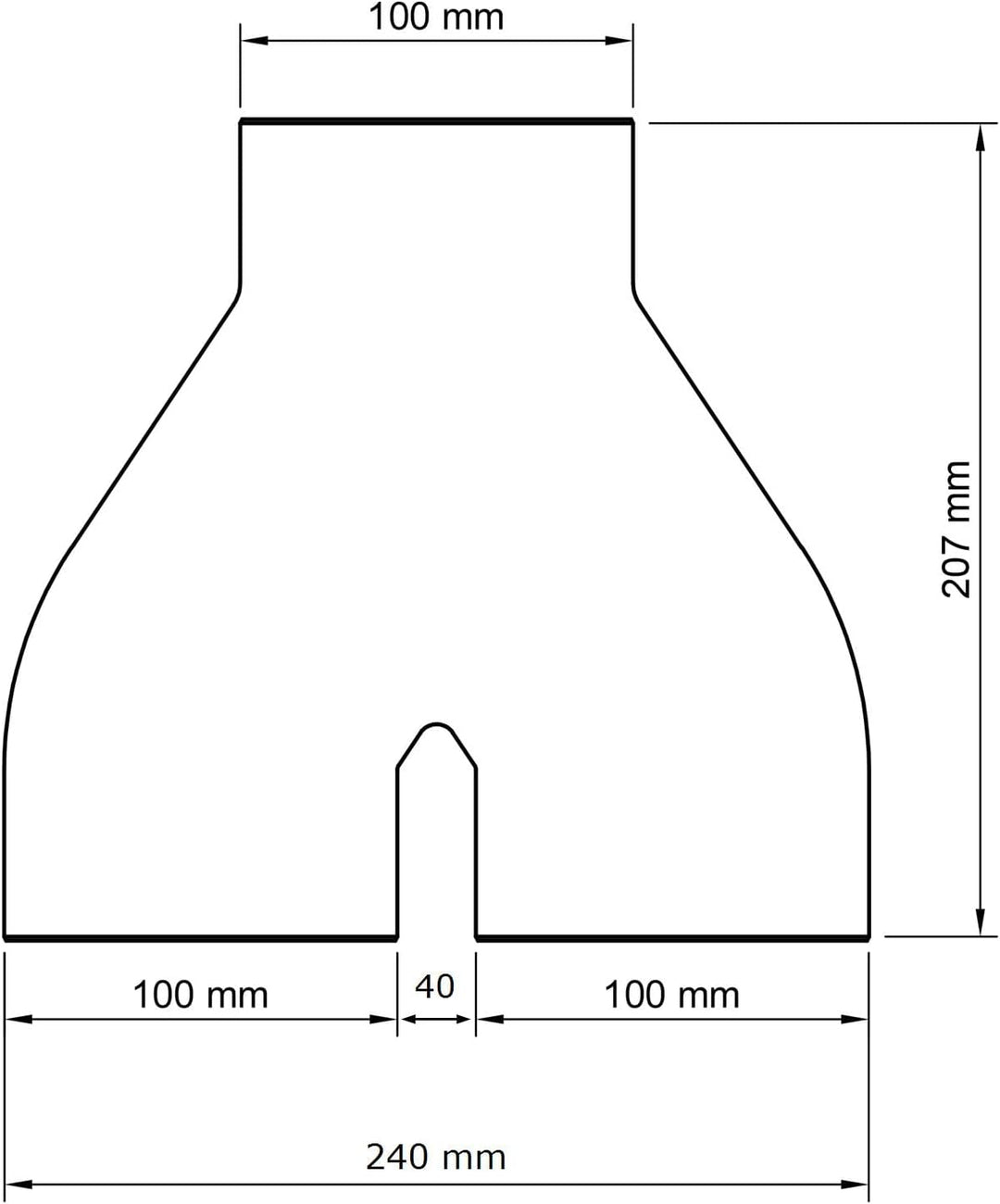 DRUCKKRAFT 2-Wege Abzweig Rohr DN100 | Abzweigstück | Y-Verteiler | Absauganlage | Volumenstrom | Ro