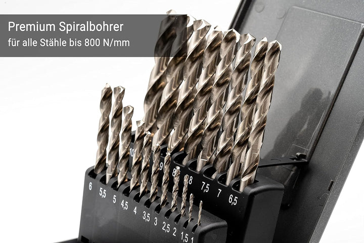 BaerCoil BAER HSSG Spiralbohrer Set (0,5mm steigend) 1-10 mm - DIN 338 - Spiralbohrersatz - Bohrer f