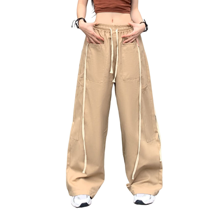 Hewlshawn Cargohose Damen Y2k Baggy Hose 90s Parachute Pants High Waist Straight Hosen Freizeithose