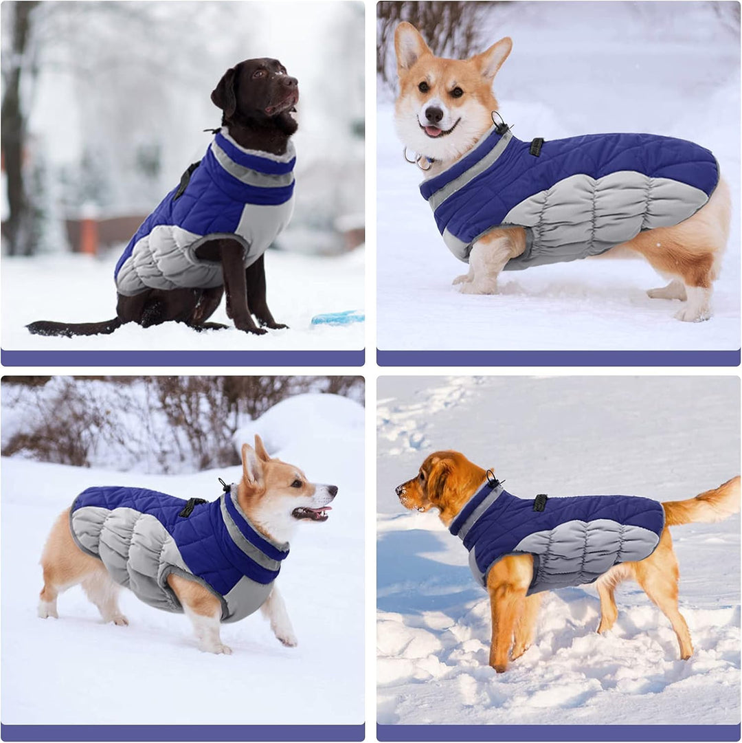 Kuoser Hundejacke Wintermantel für Grosse Hunde - Wasserdicht Winterweste Mit Geschirr - Warme Jacke