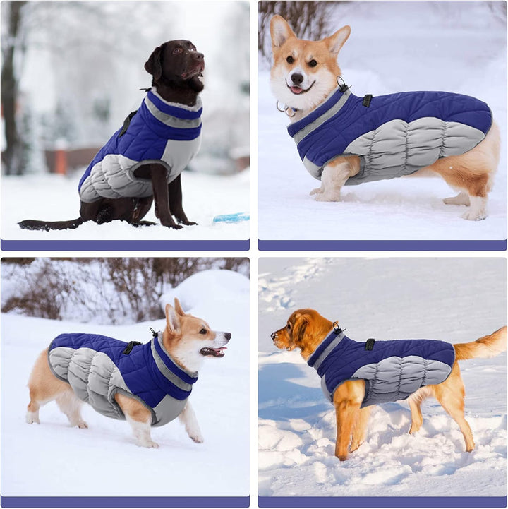Kuoser Hundejacke Wintermantel für Grosse Hunde - Wasserdicht Winterweste Mit Geschirr - Warme Jacke
