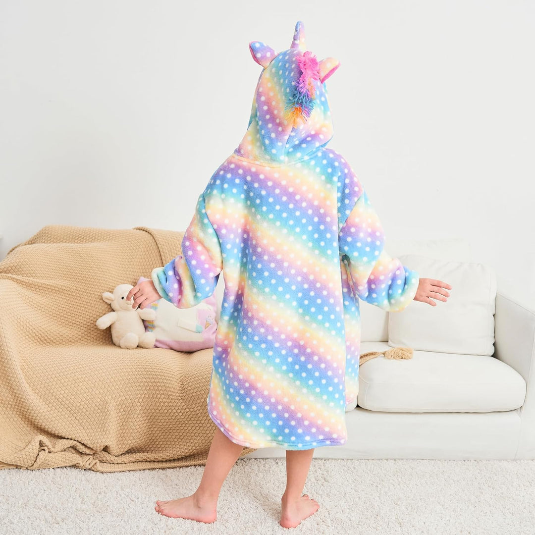 Einhorn Kapuzenpullover für Mädchen, Einhorn Kapuzensweatshirt, Übergrosse Hoodie Decke für Kinder R