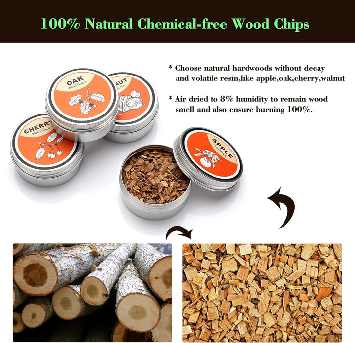 Cocktail Smoker Kit, Whiskey Smoker Kit mit 4 Holzchips, Vatertagsgeschenk, Old Fashioned Whiskey Sm