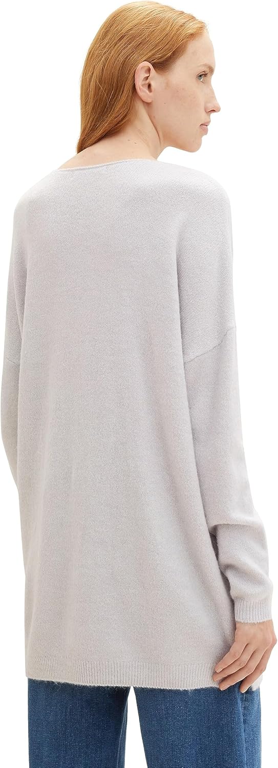 Tom Tailor Denim Damen 1039768 Pullover (1er Pack) L 32253 - Basic Light Grey, L 32253 - Basic Light