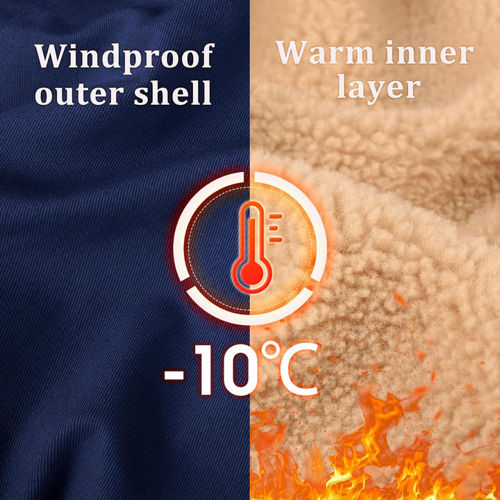 Voqeen Winterjacke Herren Fleece Gefüttert Cargo Jacke Warme Herren Fliegerjacke Militär Winddichte