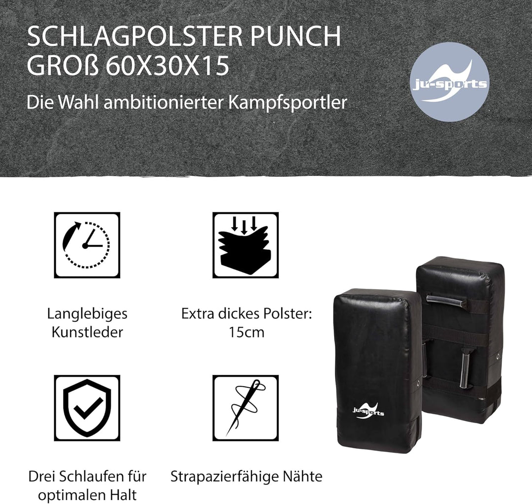 Ju-Sports Schlagpolster Kampfsport Punch gross 1 STK I Grosse Pratze aus Kunstleder I Ideal zum Trai