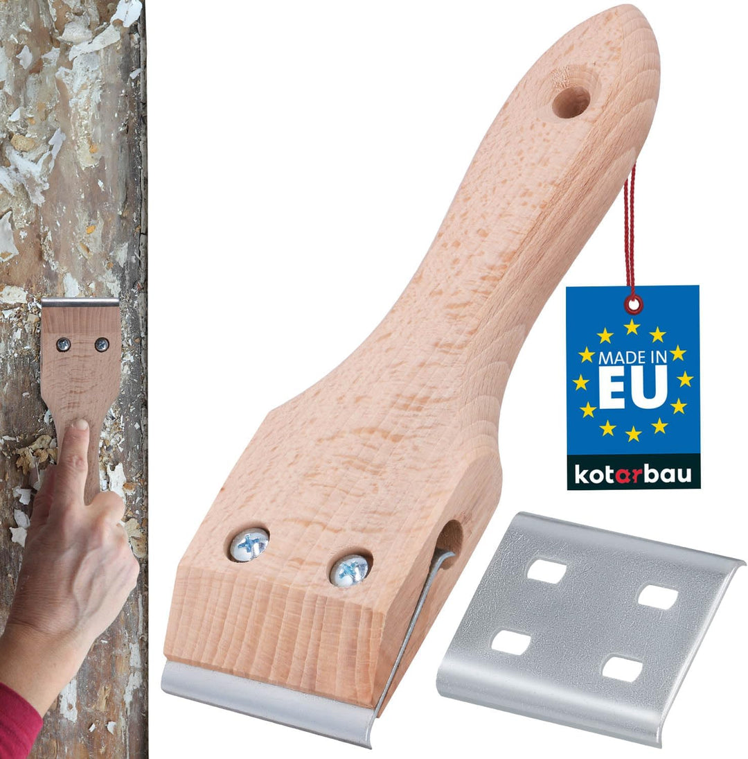 KOTARBAU® Ziehklingenschaber 60 mm mit Holzgriff für Tischlerarbeiten Entfernen von Lacken, 60 mm