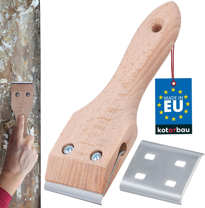 KOTARBAU® Ziehklingenschaber 60 mm mit Holzgriff für Tischlerarbeiten Entfernen von Lacken, 60 mm