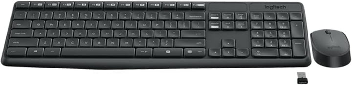 Logitech MK235 Kabelloses Tastatur-Maus-Set, 2.4 GHz Verbindung via Unifying Nano USB-Empfänger, 10m