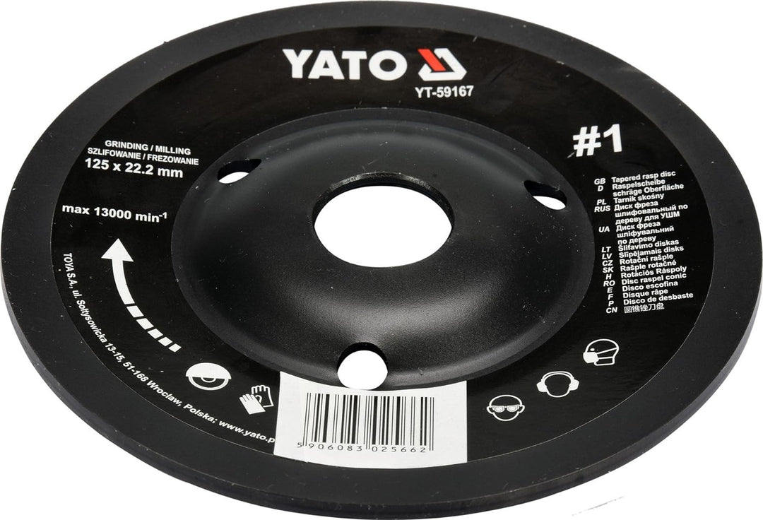 YATO Profi Raspelscheibe für Winkelschleifer Auswahl 115 mm 125 mm Schleifscheibe Holzscheibe Holz H