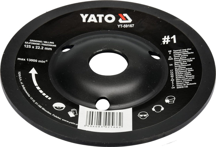 YATO Profi Raspelscheibe für Winkelschleifer Auswahl 115 mm 125 mm Schleifscheibe Holzscheibe Holz H