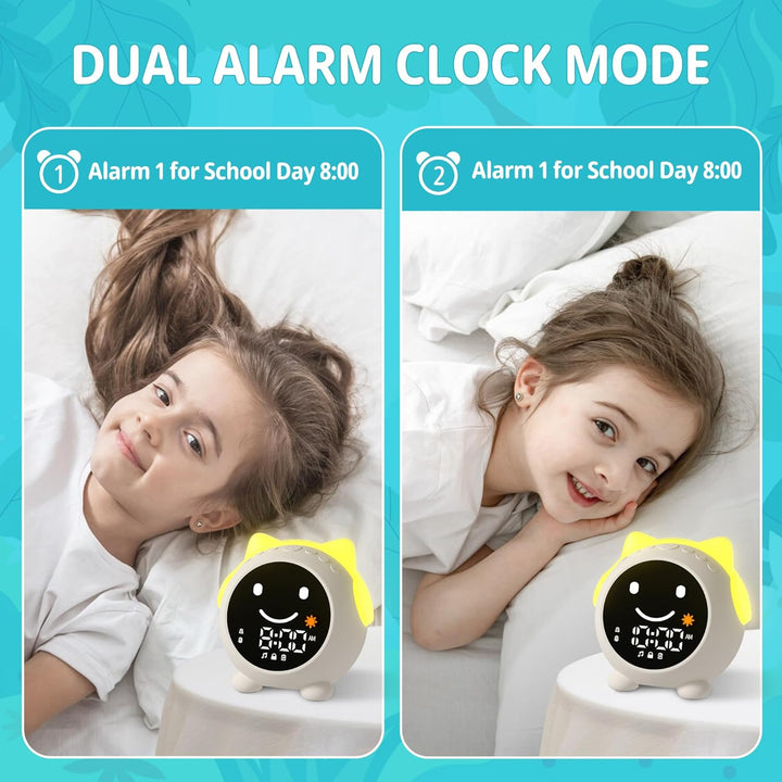 Kleinkinder-Schlaf-Trainings-Uhr, Wecker für Kinder, Bluetooth-Musik-Player & Digitaluhr, Schlaf-Sou