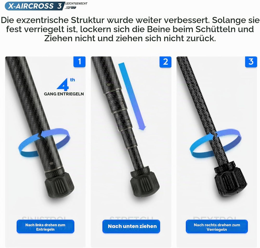 Fotopro Carbon Stativ 151 cm 360-Grad-Kugelkopf Schnellwechselplatte Leichtes Kamera Stativ für Reis