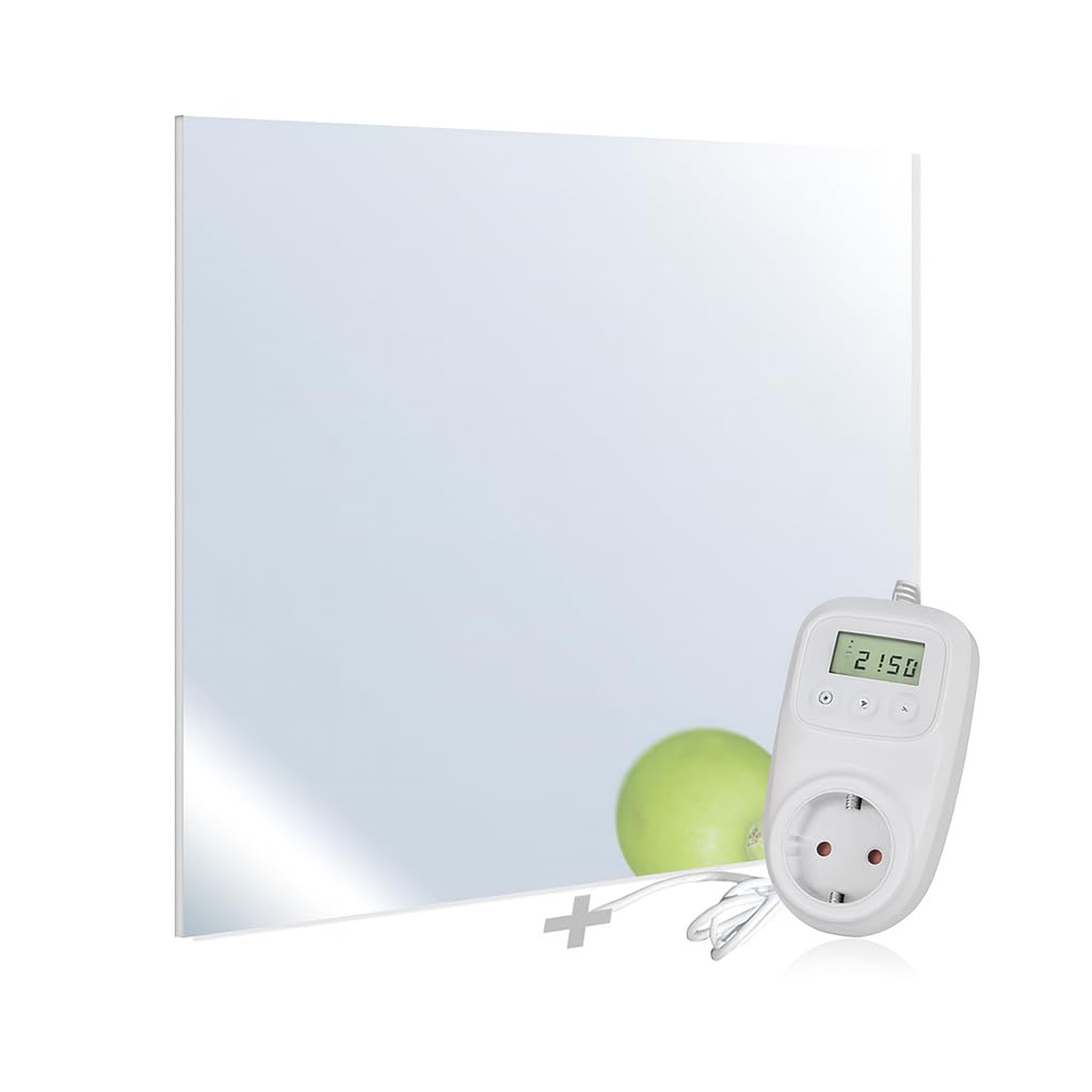 VIESTA® H320 Spiegel-Infrarotheizung 320 W mit Thermostat TH10 – Kompaktes Heizpaneel mit Carbon-Cry