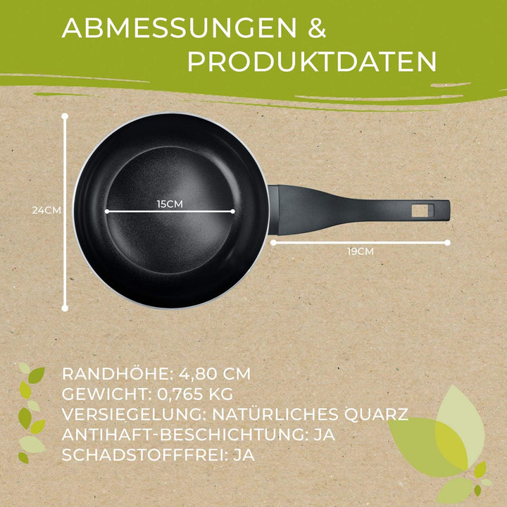 Berndes Pfanne 24 cm, b.green Alu Recycled Induction, Bratpfanne hergestellt zu 100% aus recycelten