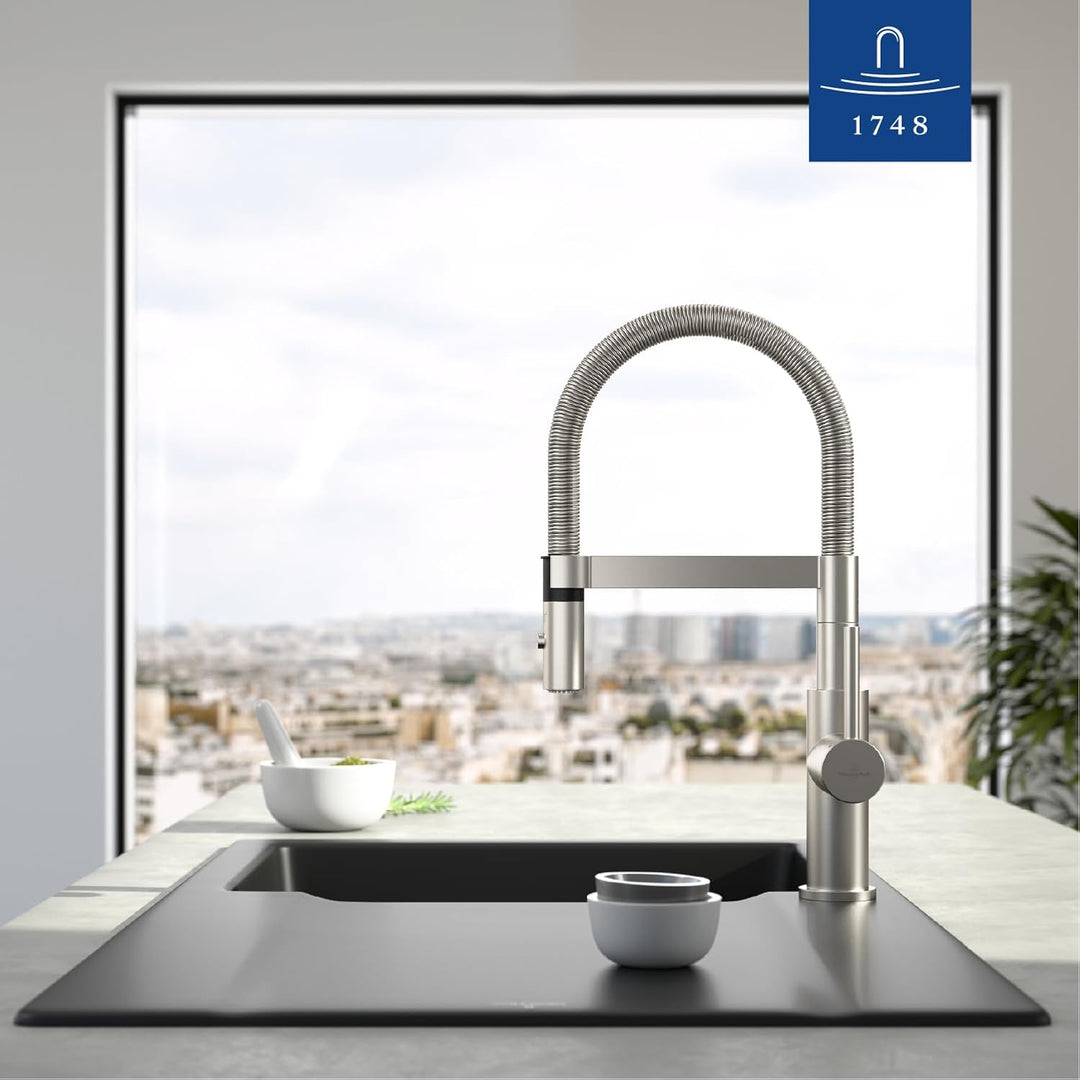 Villeroy & Boch 927300 Steel Expert Compact Spültischarmatur, Edelstahl massiv Edelstahl Massiv Flac