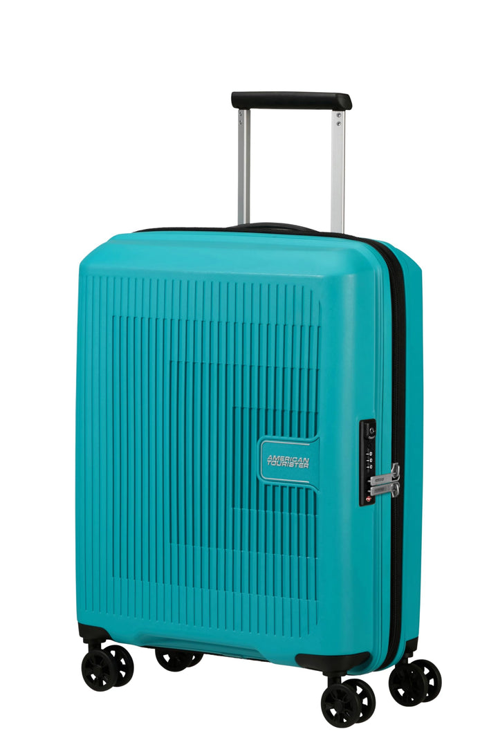 American Tourister Aerostep - Spinner S, Erweiterbarer Handgepäck, 55 cm, 36/40 L, Türkis (Turquoise