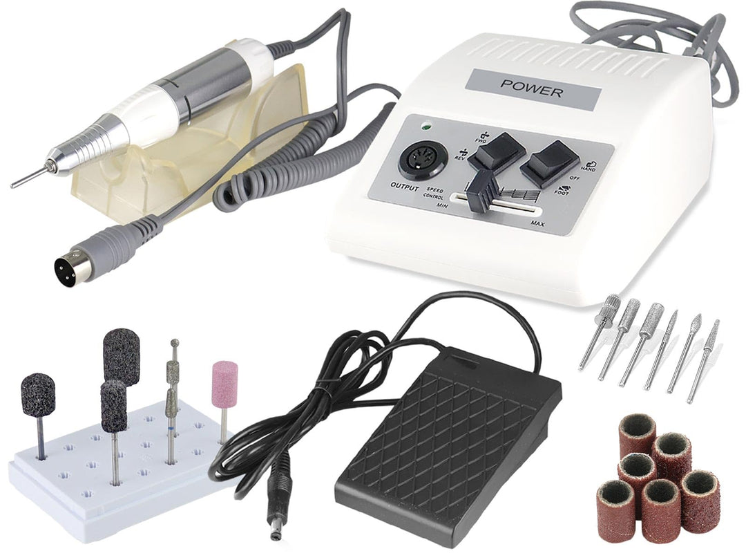 Profi Fusspflegegerät Maniküre Pediküre Set 0 bis 30.000 Umdrehungen (Grundgerät + Hornhaut Set), Gr