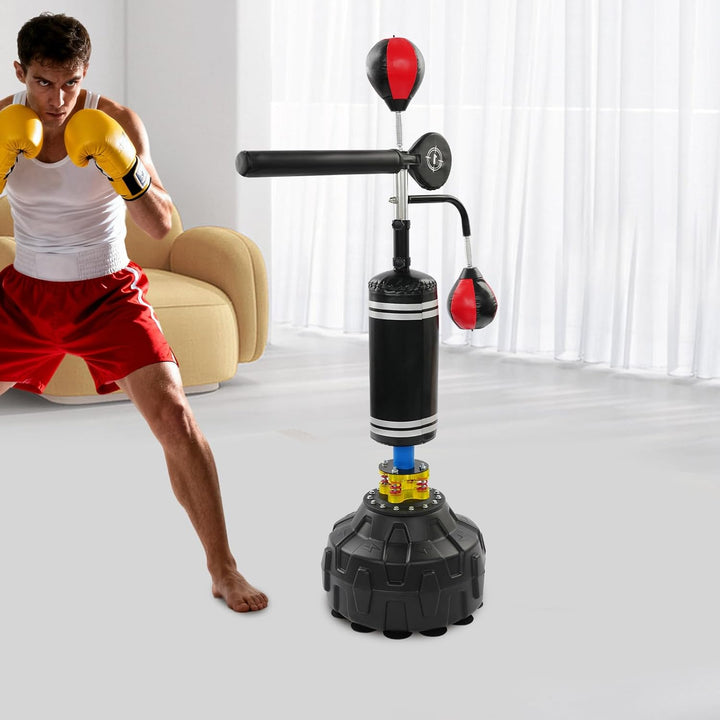 4 In 1 Punchingball &amp; Boxsack Stehend 160-210cm Höhenverstellbar Box Training mit 2 Speedbälle, 360°