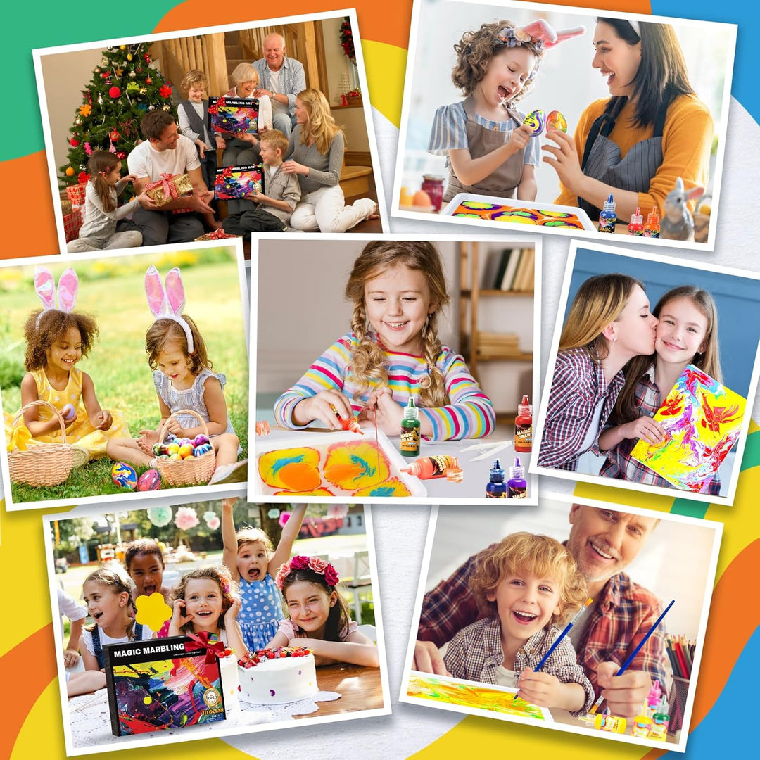 Titoclar Wasser Marmorierfarbe für Kinder - ostern geschenke kinder - Bastelset Kinder Mädchen ab 6