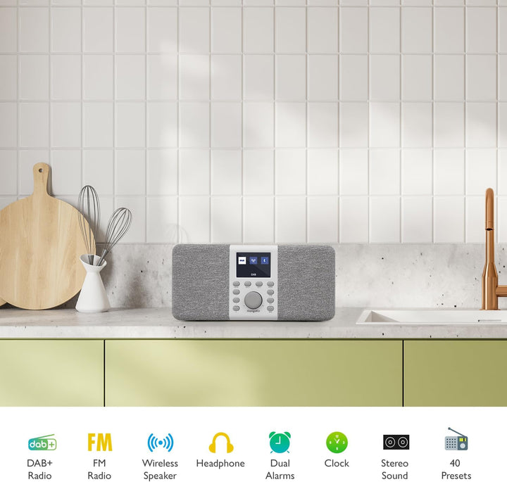 MangoKit MD5 Stereo DAB Radio mit Bluetooth,DAB Plus Radio,Digitalradio,UKW Radio,Tragbares Dab Radi