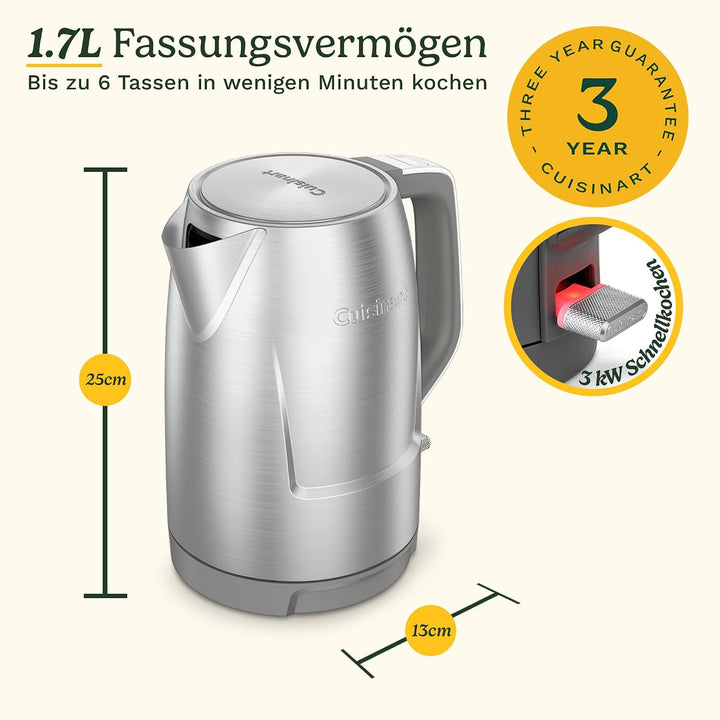 Cuisinart Core Collection Wasserkocher | 1,5 L Doppelwandig | BPA-frei | Schnellkochfunktion | Edels