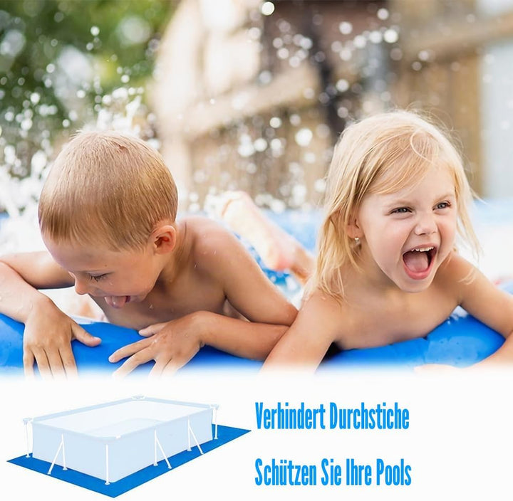 Junhui Poolunterlage Rechteckig Pool, Pool Grundtuch, Pool Schwimmbecken Matte Bodenmatte, Wasserdic