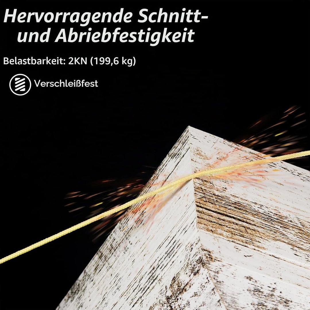 NewDoar Abriebfeste Geflochtene Kevlar-Schnüre 1,5 mm 50Fuss/120Fuss/200Fuss, 12-strängige Schnur Ho