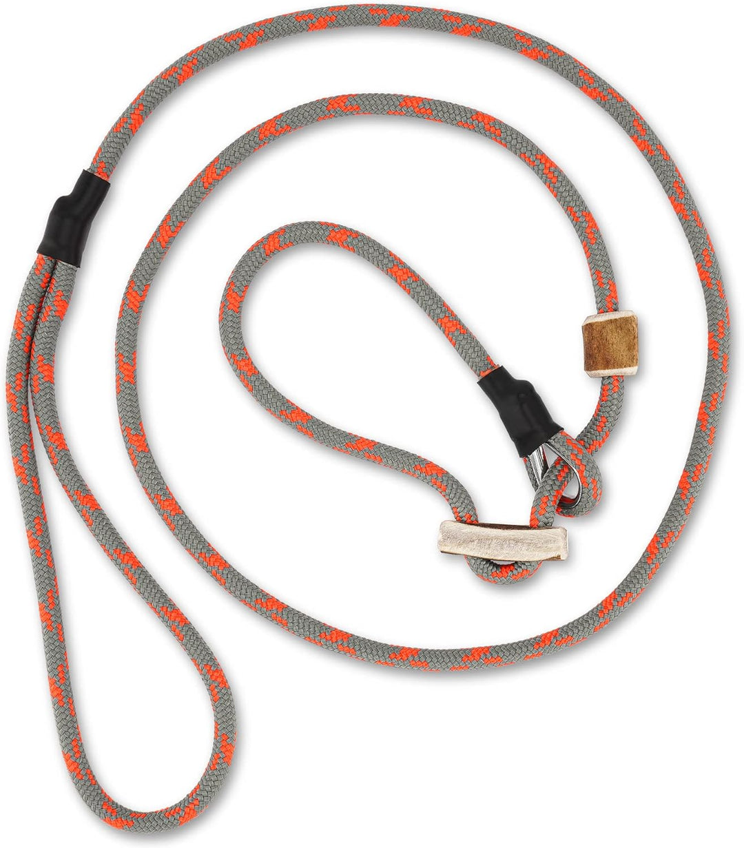 Hundeleine mit Halsband 6mm | Moxonleine Retrieverleine Agilityleine | Mit Zugbegrenzung, Zugstopp a