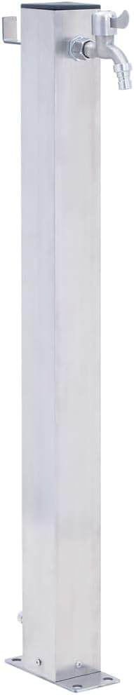 Tidyard Wassersäule Wasserzapfsäule Wasserzapfstelle Brunnen für den Garten 40 cm Edelstahl Quadrati