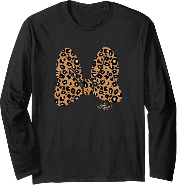 Disney Minnie Mouse Classic Leopard Print Bow Langarmshirt