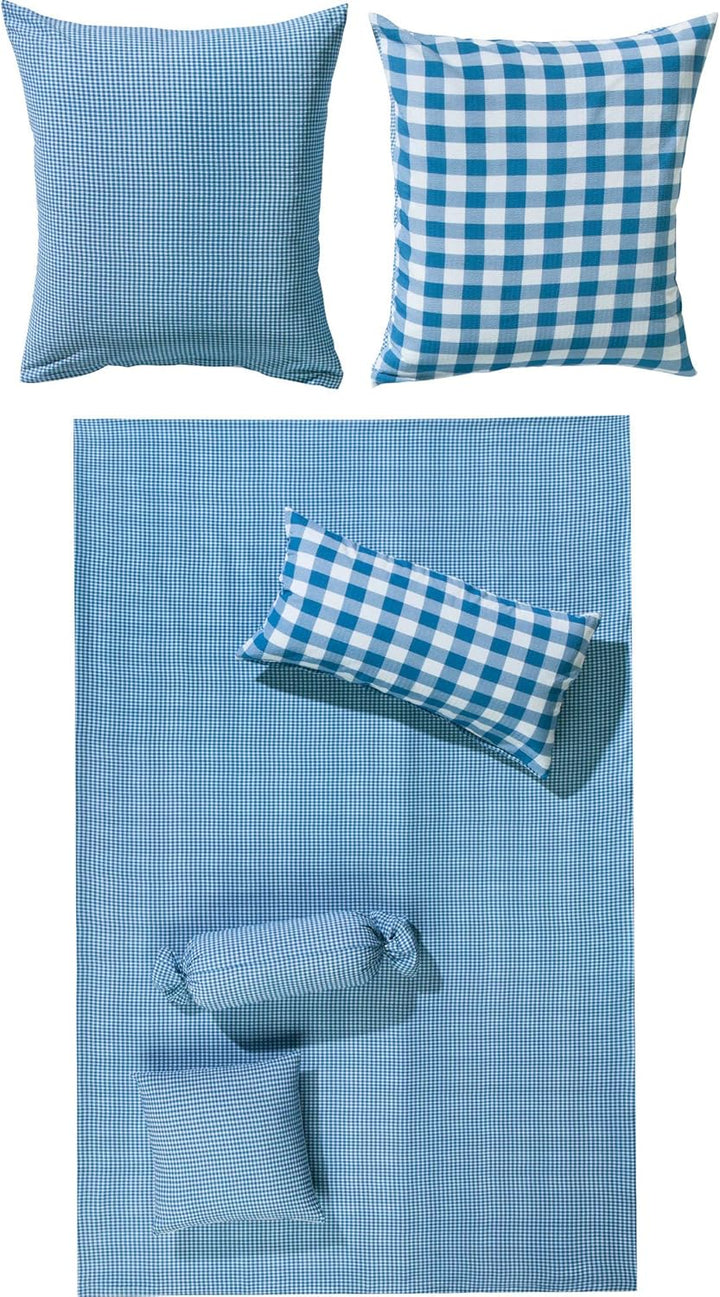 Erwin Müller Wendebettwäsche Seersucker blau-weiss Grösse 135x200 cm (40x80 cm) 135x200 cm (40x80 cm
