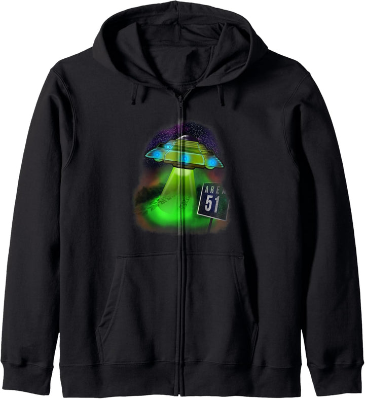 Alien Green UFO Extraterrestrisches UAP Raumschiff Outer Space Kapuzenjacke
