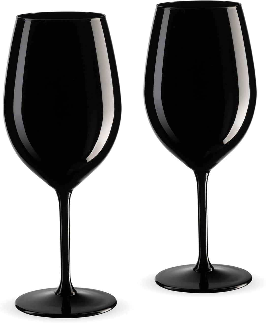 Prime Presents 2er-Set Gläser Kelche aus Kristallglas 540ml XL - schwarz lackiert, Schwarz