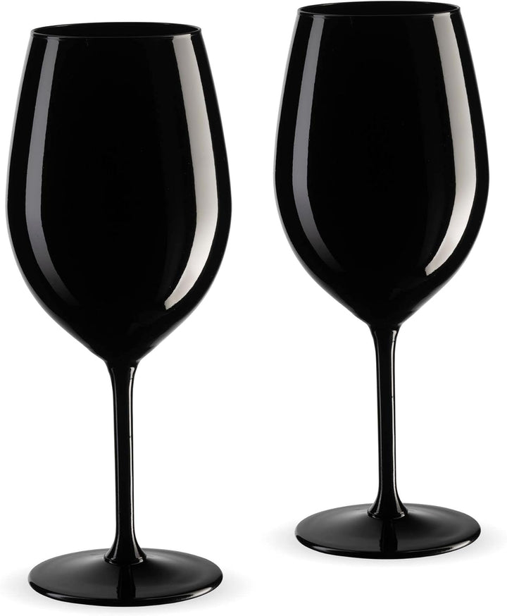 Prime Presents 2er-Set Gläser Kelche aus Kristallglas 540ml XL - schwarz lackiert, Schwarz