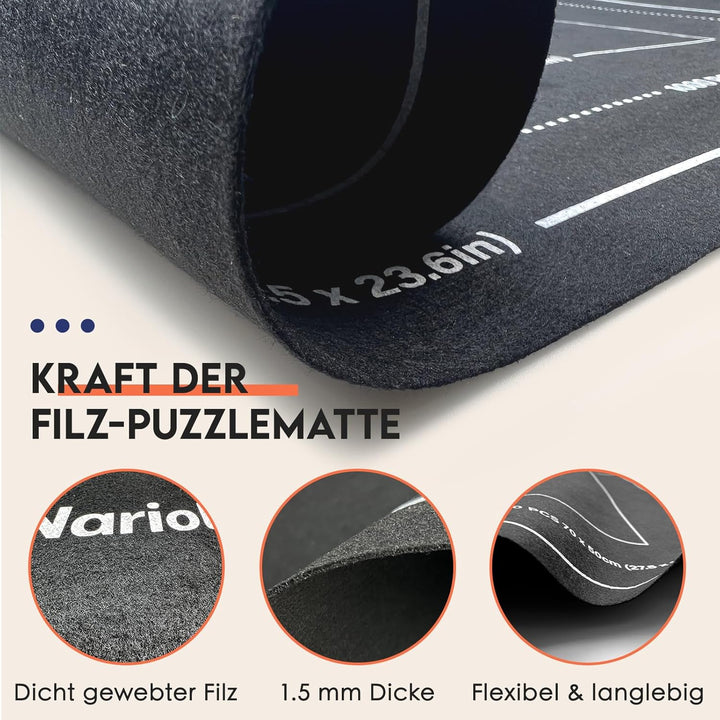 Nariolar Puzzlematte 500/1000/1500 Teile, 2er Set aus Gummi und Filz – Puzzleteppich dient als prakt