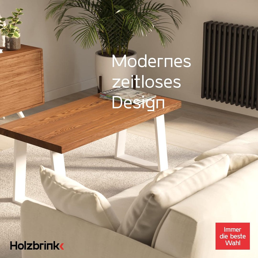 HOLZBRINK Tischbeine Trapez für Esstisch/Schreibtisch, 60/80x72cm, Verkehersweiss, 1 Stück, HLT-20-C