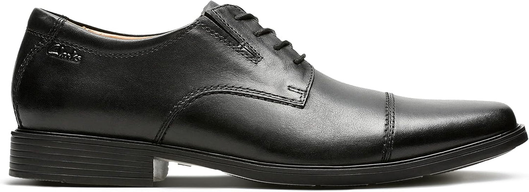 Clarks Herren Tilden Cap Derbys 40 EU Black Leather Schwarz, 40 EU Black Leather Schwarz