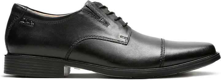 Clarks Herren Tilden Cap Derbys 40 EU Black Leather Schwarz, 40 EU Black Leather Schwarz