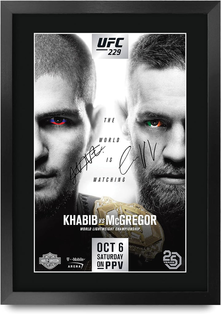 HWC Trading UFC 229 Fight Khabib Nurmagomedov vs Conor McGregor Gifts, gedrucktes Autogramm für UFC-