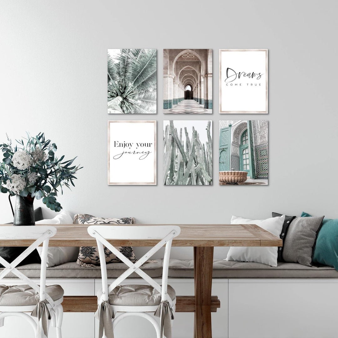 Novart Set Wandbilder - KEIN EXTRA RAMEN BENÖTIGT - Wohnzimmer Schlafzimmer - Bilder Modern Arabisch