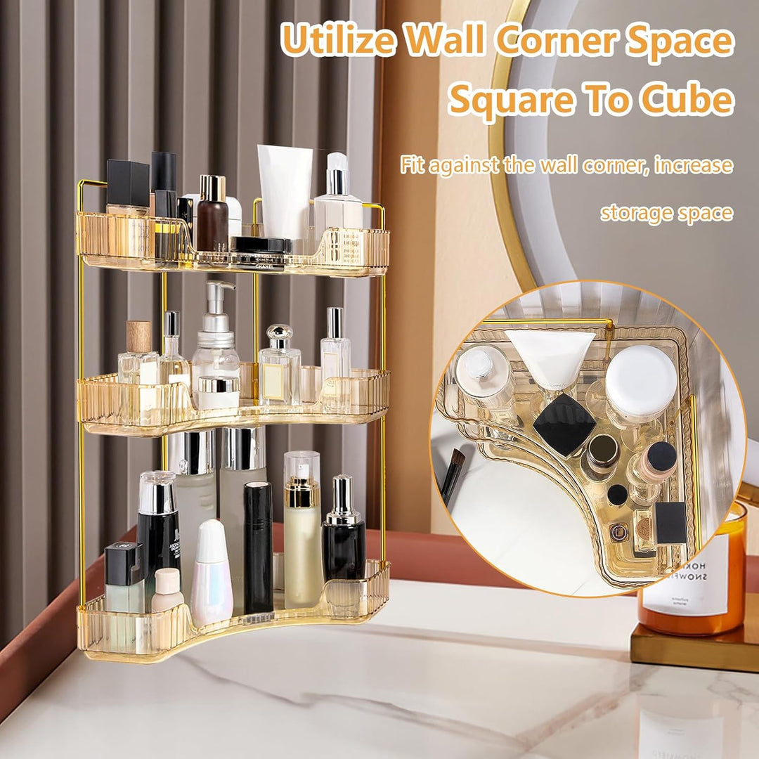 Make Up Organizer, Kosmetik Organizer Mit 3 Ebenen Grosse Kapazität Kosmetikorganiser Parfüm Duschge