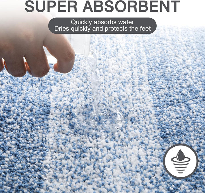 Weich Gross Badematten 80 x 120 cm, Badezimmerteppich Badteppich rutschfeste Wasserabsorbierend Badv
