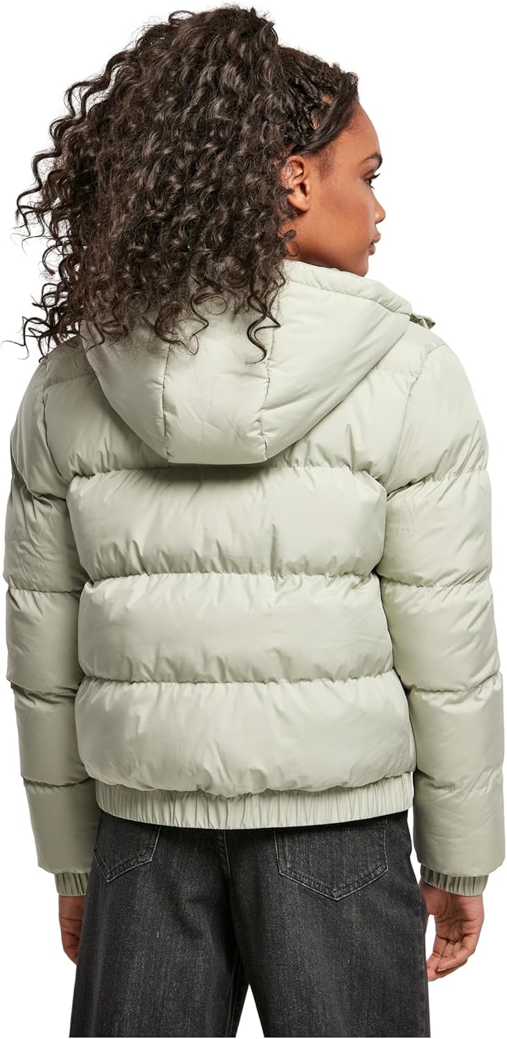 Urban Classics Damen Ladies Hooded Puffer Jacket Jacke XL softsalvia, XL softsalvia