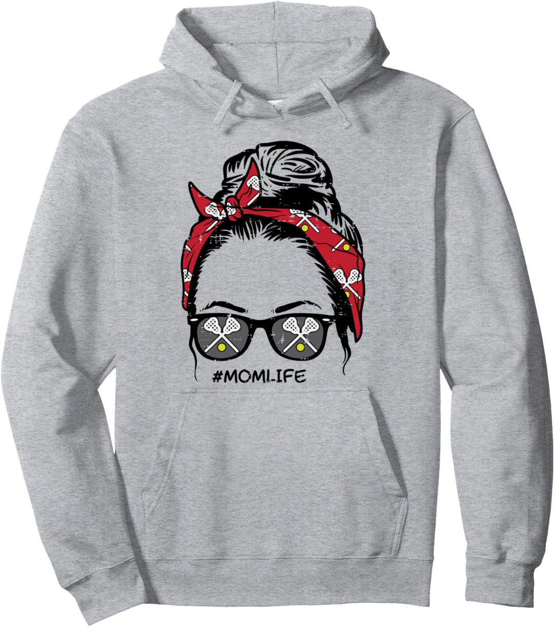 Woman Lacrosse Bandana Sunglasses Mom Life Mothers Day Mama Pullover Hoodie